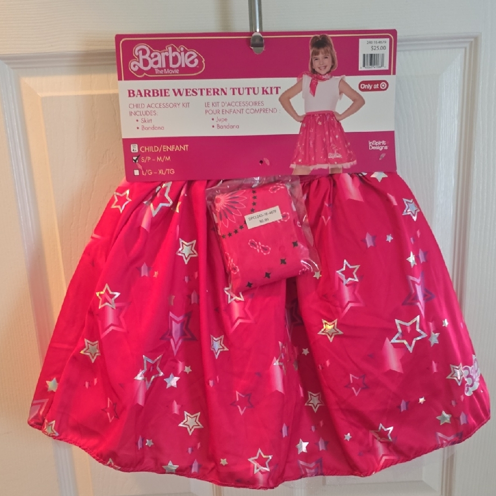 Barbie Western Tutu Skirt & Bandana Dressup or Halloween S/M or L/XL New